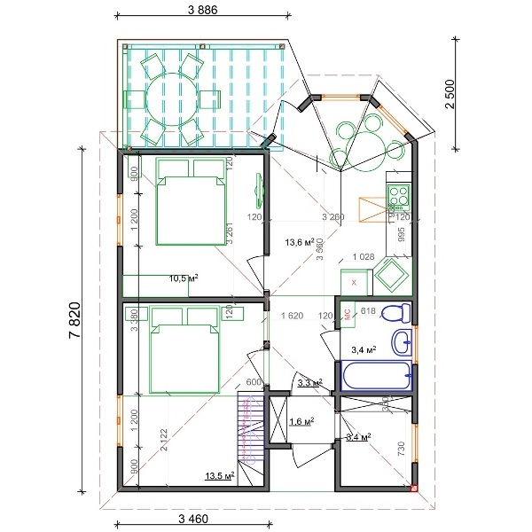 Планировка домика в Залесье