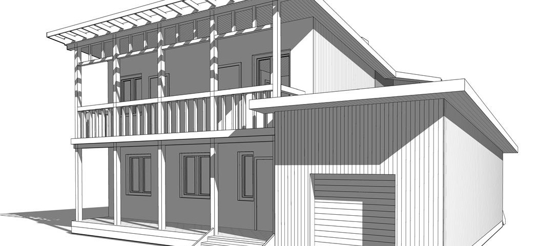 Внешний вид дома с гаражом