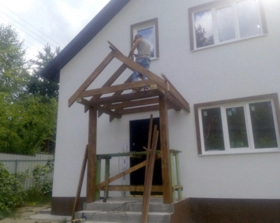 Сборка козырька в доме из СИП-панелей